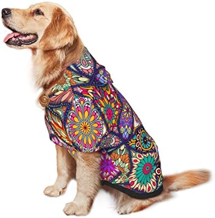 Capuz de cachorro grande cocolorful-mandalas roupas de estimação de roupas com chapéu de gato