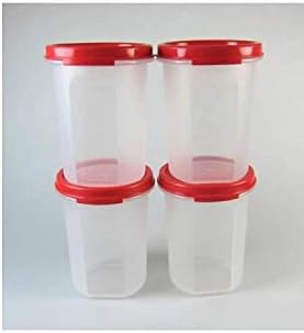 Conjunto de recipientes plásticos redondos de Tupperware, 440ml, conjunto de 4, multicolor