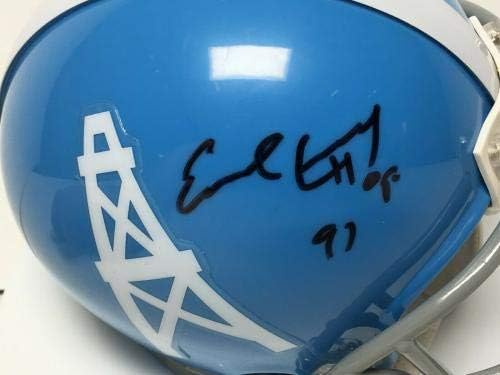 Earl Campbell assinou o Mini -Helmet de Houston Oilers Hof 91 PSA AF61608 - Mini capacetes autografados da NFL