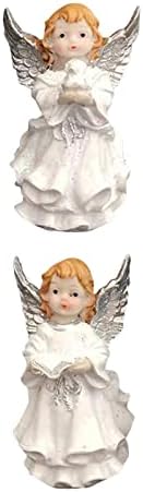 Amlesso 2pcs/set resina Angel Figuras Cherub estátua Ornamento para Casamento de Pátio para Casa