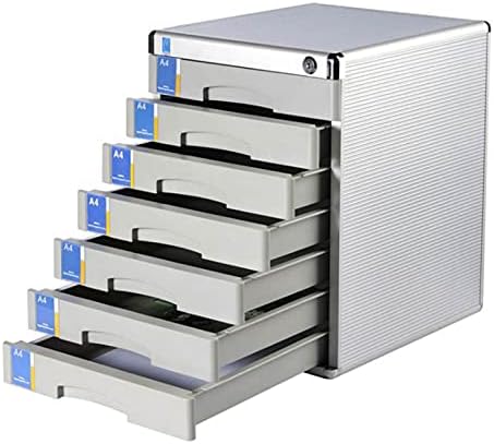 Gabinete de arquivo de mesa ZXFF 7 camadas de 7 camadas de alumínio Alumínio A gaveta de caixa de armazenamento de várias camadas pode ser bloqueada, usada para papel A4, revistas, documentos e documentos