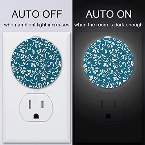 2 Pacote de plug-in Nightlight LED Night Light Classical Pattern com sensor de Dusk-to-Dawn para quarto