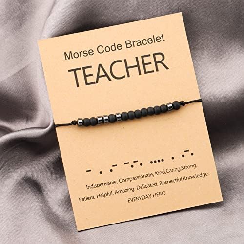 Professor do professor maofaed Professor Morse Code Bracelet Professor Professor Professor Agradecendo Jóias