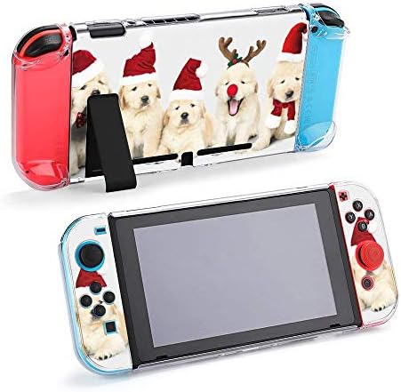 Caso para o Nintendo Switch, adoráveis ​​filhotes de golden retriever usando fantasias de natal de cinco peças definidas