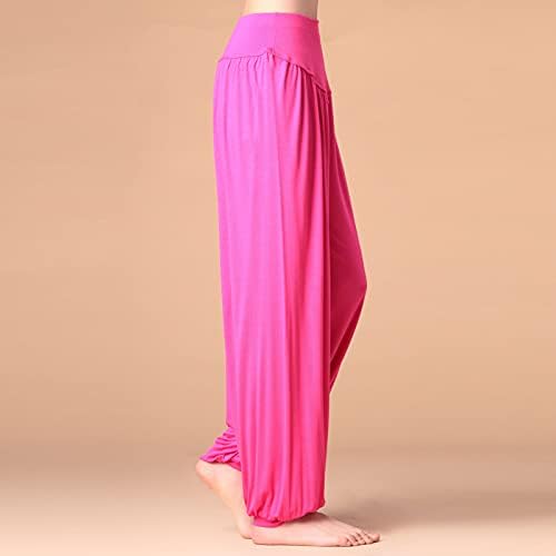 Calça de harém zefotim para mulheres, calças de lanterna de ioga casual soltas de tamanho alto da cintura