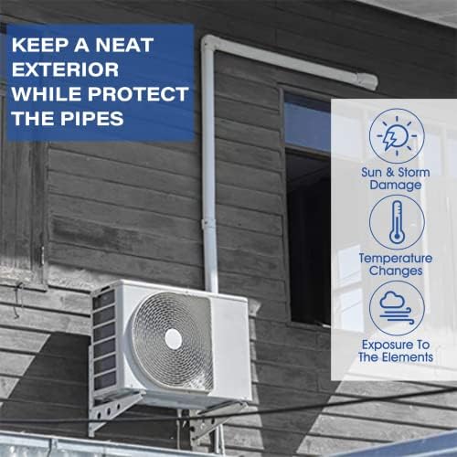 Lyprem Air Conditioner decorativo PVC Line Set Cober Kit para mini -divisão e ar condicionado central e kit de cobertura de tubulação decorativa