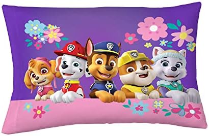 PAW PATROL GIRL Reversível travesseiro para crianças - Flower Doggies Padrões Crianças Padrão - 20 x 30 polegadas