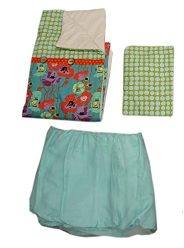 Cotton Tale projeta o conjunto de berços padrão da lagoa, 3 peças, turquesa/roxo/laranja/verde
