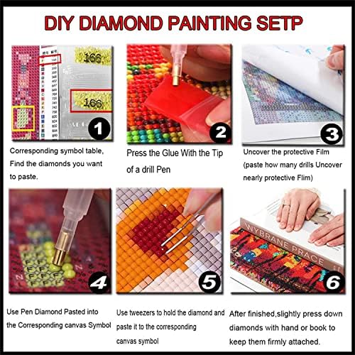 5d 5d Diamond Painting Kits para adultos iniciantes broca completa Diy Diamond Art Rhinestone Cross Stitch Paint With Diamond Arts Craft para Decoração de parede em casa Droca de presente quadrada, tamanho1