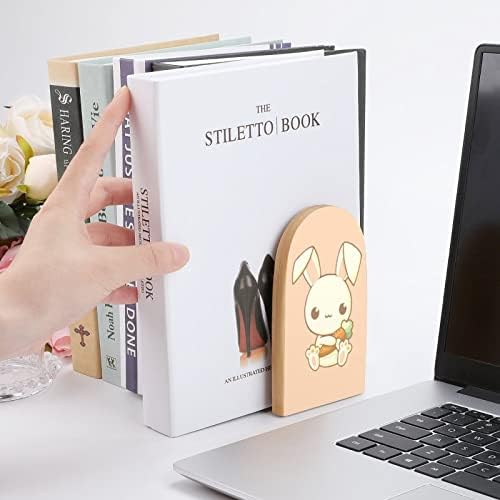 Livro impresso de cenoura Bunny End Livros de Livros 1 Par para Prateleiras Pesado Livro Stand 5 x 3 polegadas