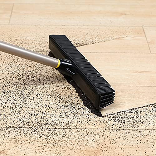Knfut doméstico Push Push Brooms ， Telescópico Brush Borbor Borking Bristles Bristles de tapete com alça ajustável de 53 polegadas para limpeza de piso de azulejos em casa.