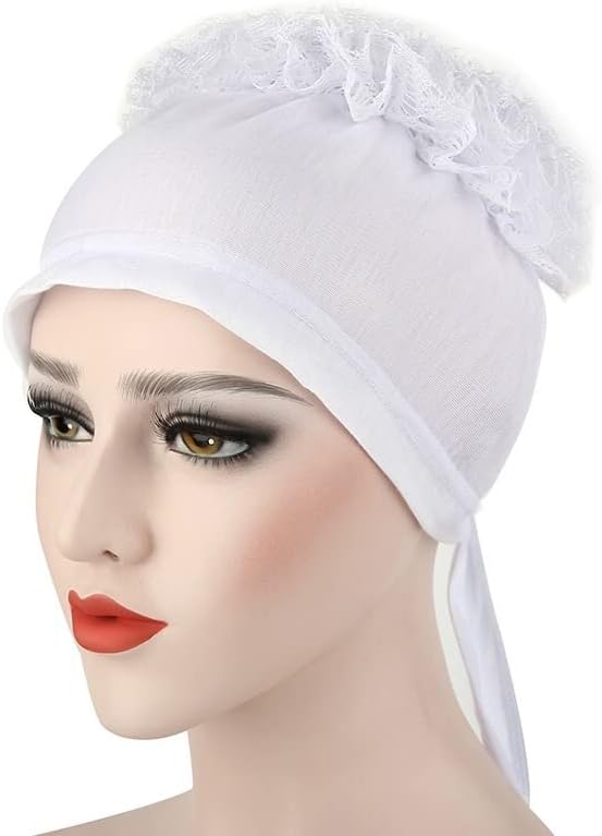 Ikasus feminino Turbano Caps de flores elásticas lenços de cabeceira vintage Chapéus de cabeça de cabeceira de gorro