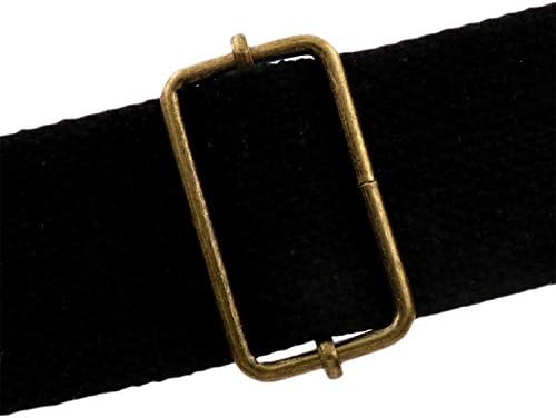 Fivela de retângulo de bronze de metal genérico 2 x 1 tamanho de barra deslizante de barra de barra de barra de slider de 10 pacote de 10