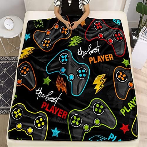 LIRS Bedding Gaming Throw Blanket 60 x 50 '' Super macio, lã e presente para sofá de sofá para adolescentes para crianças adolescentes