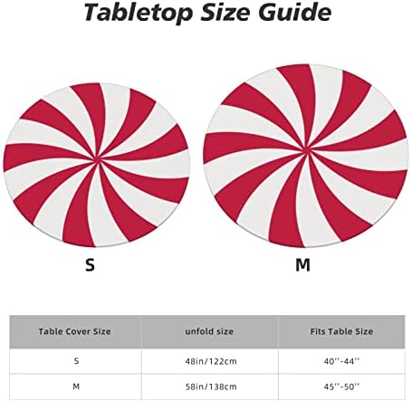 Fatttycy Red e White Round Table Tak Pecommint Swirl Candy Christmas Towloth Elastic Edge encobrida até 40 -44 Diâmetro