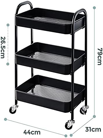 HEDTEC Multifunction 3- Organizador de armazenamento de camadas Rack Movável Cozinha Banheiro Rodas de prateleira de armazenamento Salonomia de prateleira