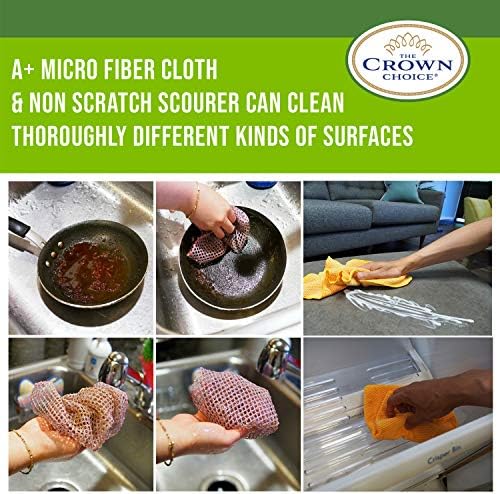 Limpagem pesada Combinando e limpeza - vasos, frigideiras, cozinha - Screrer não -arranhão e tecido de microfibra - Scouring, esfrega, limpeza, absorção - feita na Coréia