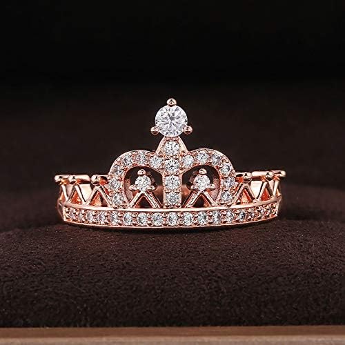 Observe o tamanho da proposta do anel de temperamento do anel 510 Lady Crown Rings elegantes anéis de cobre ajustáveis ​​para adolescentes