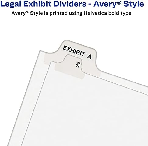 Avery 01337 Avery Legal Exposition Side Divider, Título: 176-200, Carta, White