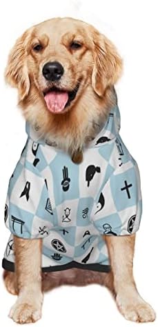 Capuz de cachorro grande Baphomet-Symbol-Friar-Hanukkah Sweater de roupas de estimação com chapéu de gato macio