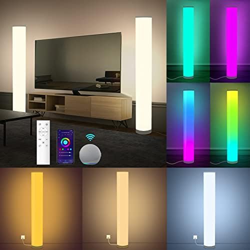 Tacopet rgbww lâmpadas de piso inteligentes para sala de estar/quarto/escritório, lâmpada de canto moderna de alteração de cor