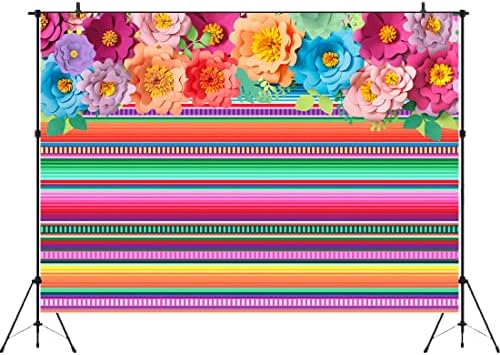 Aperturee México Fiesta Decorações de Partes Cenário de 7x5ft Cinco de Mayo papel listrado Florals Fotografia de flores Fundação listras de bolo de aniversário Tabel