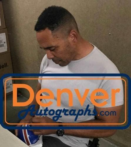 Dennis Smith autografou/assinado Denver Broncos TB VSR4 Mini capacete JSA 34300 - Mini capacetes autografados da