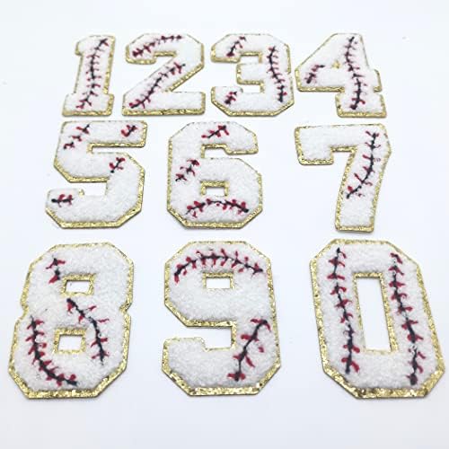 10pcs 0 a 9 números 2,95 Tema de beisebol do time do colégio letterman chenille patches ferro em apliques