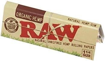 Raw não refinado Organic 1.25 1 1/4 Tamanho Rolling Papers, 50 contagem
