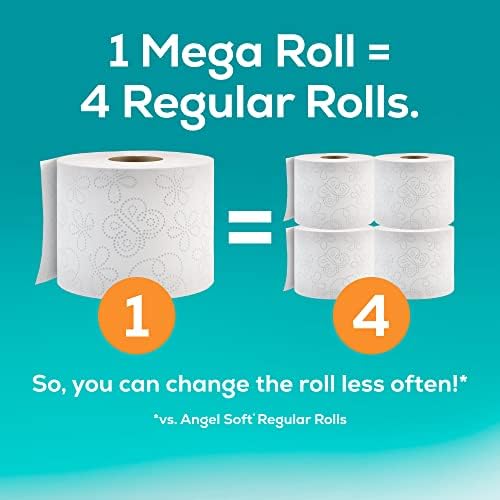 Angel Soft® Toilet Paper com aroma de linho fresco, 8 mega rolos = 32 rolos regulares, 320 folhas cada