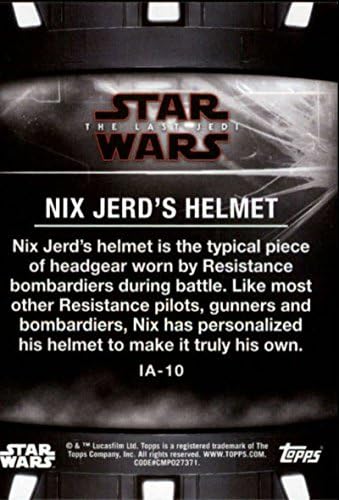 2018 Topps Star Wars The Last Jedi Série 2 itens e artefatos IA-10 Nix Jerd's Helmet Collectible