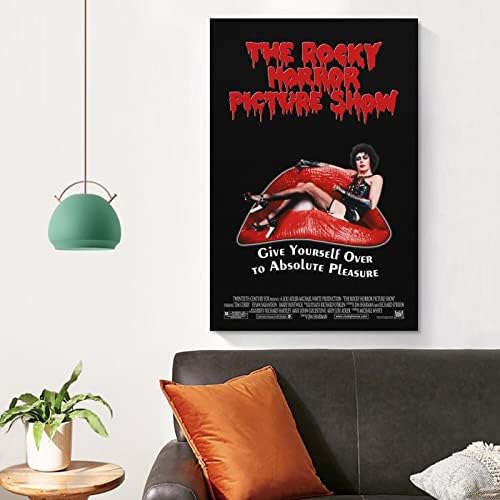 Cartaz de filme de terror Rocky Horror Picture Show Rocky Horror Picture Exposition Posters de pintura de pintura e impressões de arte de arte para a sala de estar decoração de quarto 12x18 polegadas