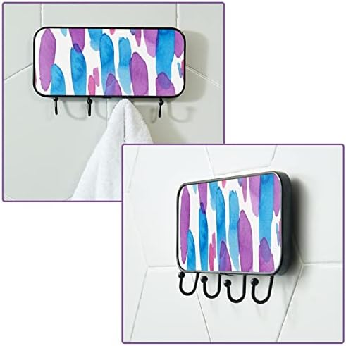 Ganchos adesivos ganchos de parede pesados ​​para pendurar, aquarela azul roxa, ganchos de toalha de banheiro ganchos de cozinha