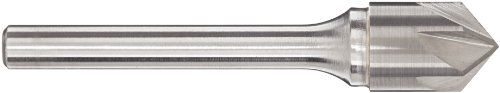 Keo 55817 Counters de extremidade única de carboneto sólido, acabamento não revestido, 6 flautas, ângulo de ponto de 100 graus, haste redonda, diâmetro de haste de 1/4 , diâmetro do corpo de 1/2