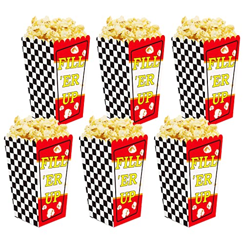 Kowloon 24 PCs Caixas de pipoca de carro Cardstock Popcorn Treat Snack Sinaliza Bandeiras para