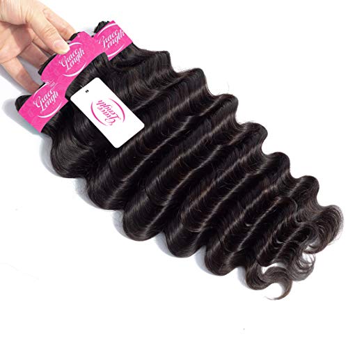 10a Cabelo brasileiro Tecer Pacotes de cabelo humano de onda profunda solta Com o comprimento da graça de