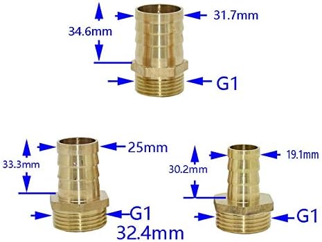 Conectores de mangueira LRJSKWZC Acessório de tubo de latão 1 rosca macho a 16mm 19mm 20mm 25mm 32mm