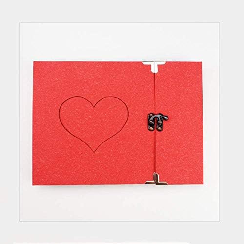 Nzdy Wooden 30 Black Paper Sheets Love Theme W Livro de álbuns personalizado livro de memória DIY Vintage Love