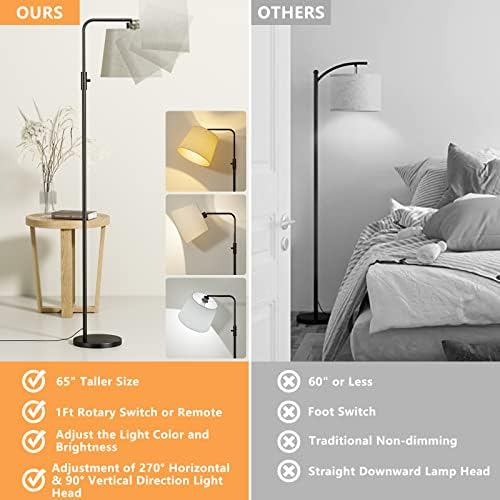 Duesi Dimmable Floor Lamp com remoto, 4 temperatura de cor moderna lâmpada, lâmpada de piso alto para sala