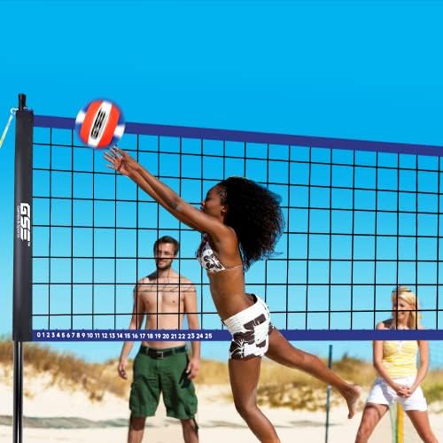 GSE portátil Badminton Volleyball Combo Conjunto para gramado/praia do quintal com vôlei/rede de badminton, vôlei PU com bomba, 4 raquetes de badminton, 3 shuttlecocks e bolsa de transporte