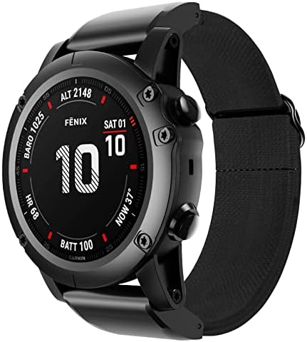Bkuane Smart Watch Nylon Elastic Loop tiras para Garmin Fenix ​​7 7x 5xplus 6xPro/Mk2i 3HR Substituição Pulseira de pulseira de pulseira 26mm 26mm