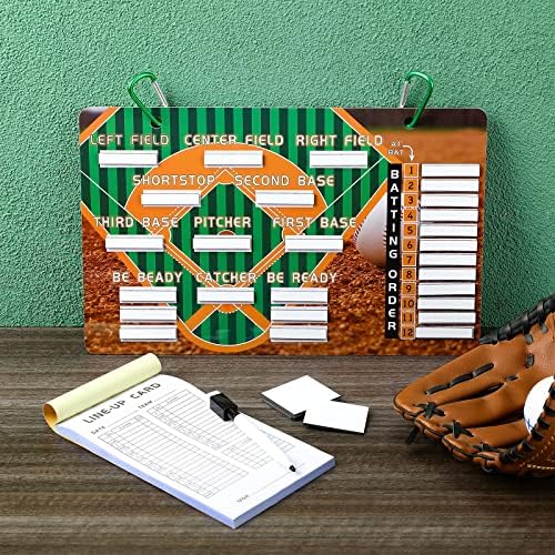 Os acessórios de coaching de beisebol Wettarn incluem cartões de linha de linha de linha magnética de beisebol com 80 guias da placa de linha 2 marcadores de apagamento seco e 2 ganchos para treinadores Armadores Armadores de Softball Display