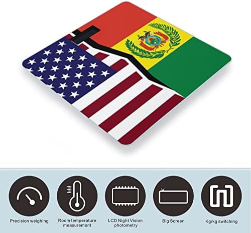 Escala de peso da bandeira americana e da Bolívia escala digital inteligente escala de banheiro para