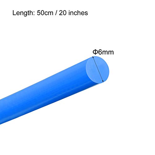 haste redonda de plástico de plástico uxcell 1/4 polegada de 20 polegadas de comprimento de 20 polegadas