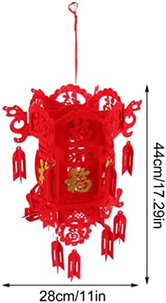 Ornamentos soimissos vermelhos 2pcs lanternas chinesas vermelhas de ano novo chinês Lanternas não tecidas para