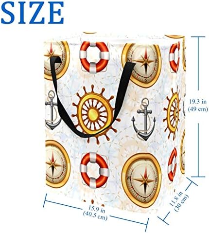 Marine Pattern Compassh Navio âncora estampa de lavanderia dobra