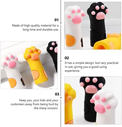 Solustre Manicure Tools Cutticle Nipper Tampa 6pcs Silicone Cuticle Nail Protector de gato fofo pinça de pata