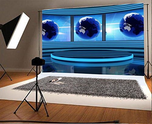 Leowefowa 10x8ft studio tv cenário de interiores de transmissão de interiores para fotografia Global