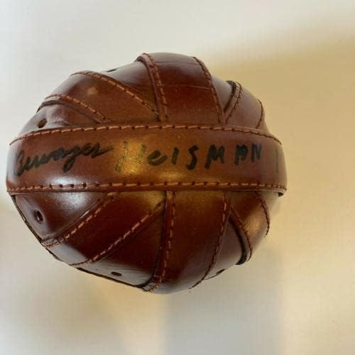 Jay Berwanger Heisman 1935 assinou mini capacete de couro vintage com JSA COA - Mini capacetes