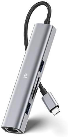 Hub do adaptador multitor USB C, adaptador MacBook Pro/Air 2022 USB, cubo de alumínio tipo C para MacBook M2 M1, iPad Pro, XPS e muito mais, com USB 3.0, HDMI, Gigabit Ethernet e SD/Micro Card Reader